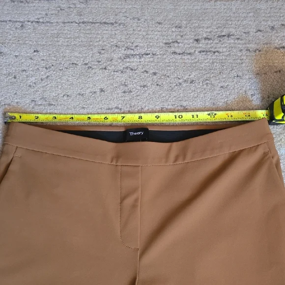 Theory Thaniel Deep Hazelnut Kenett Elastic Pull On Strech Slim Pants, S/ 4 NWT - Picture 9 of 16
